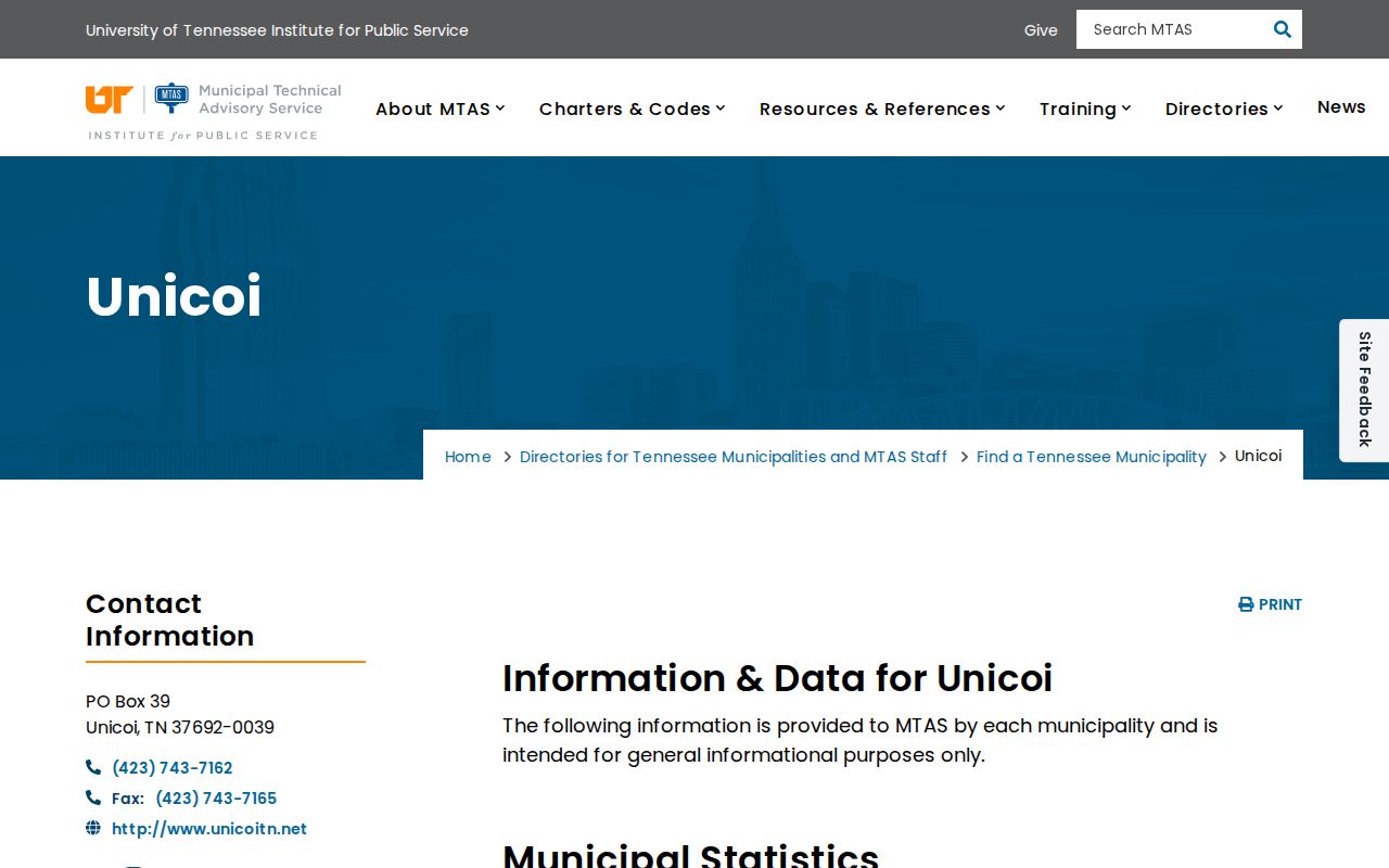 Unicoi court docket municipal judge and town profile